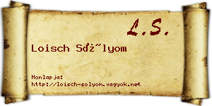 Loisch Sólyom névjegykártya